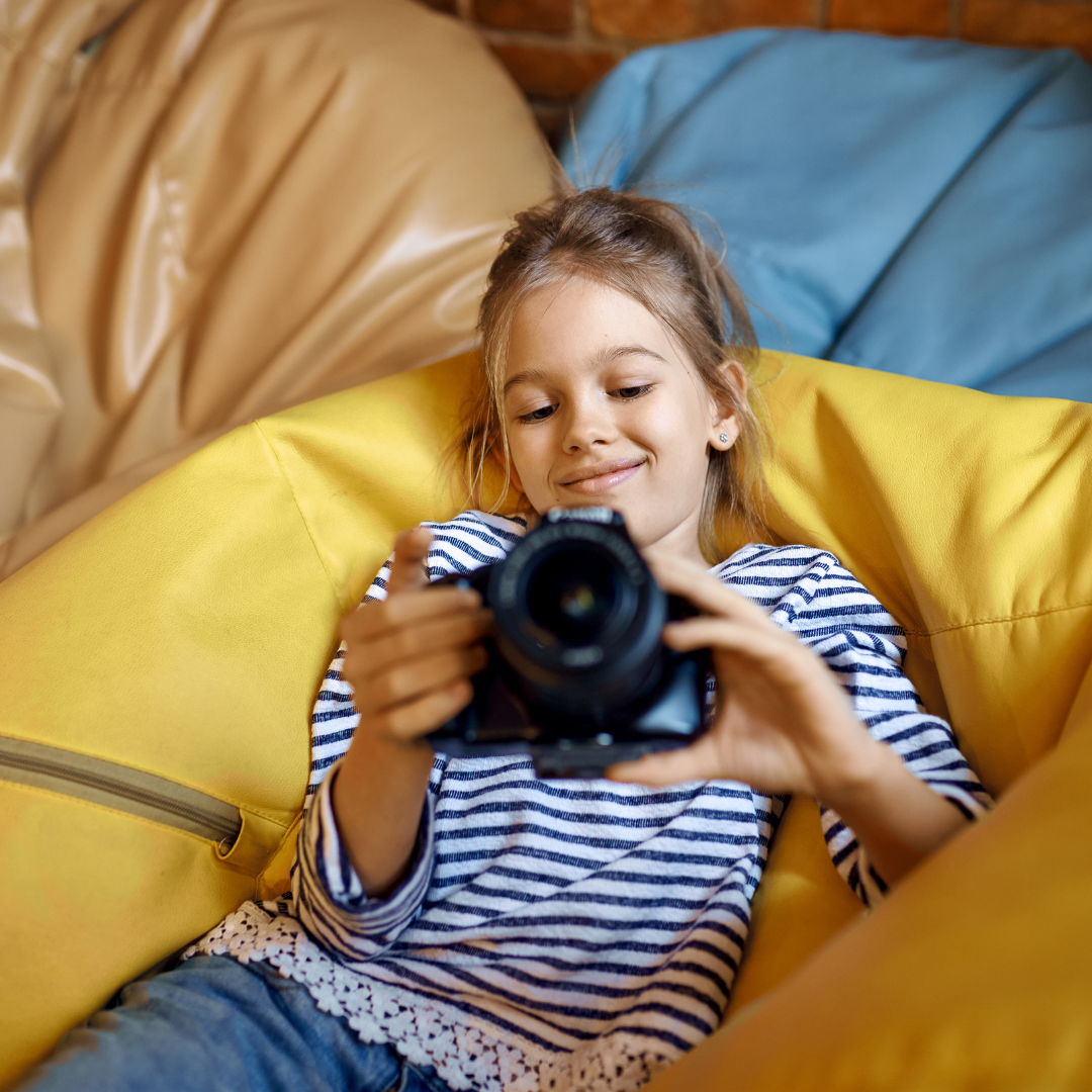 kid looking on camera