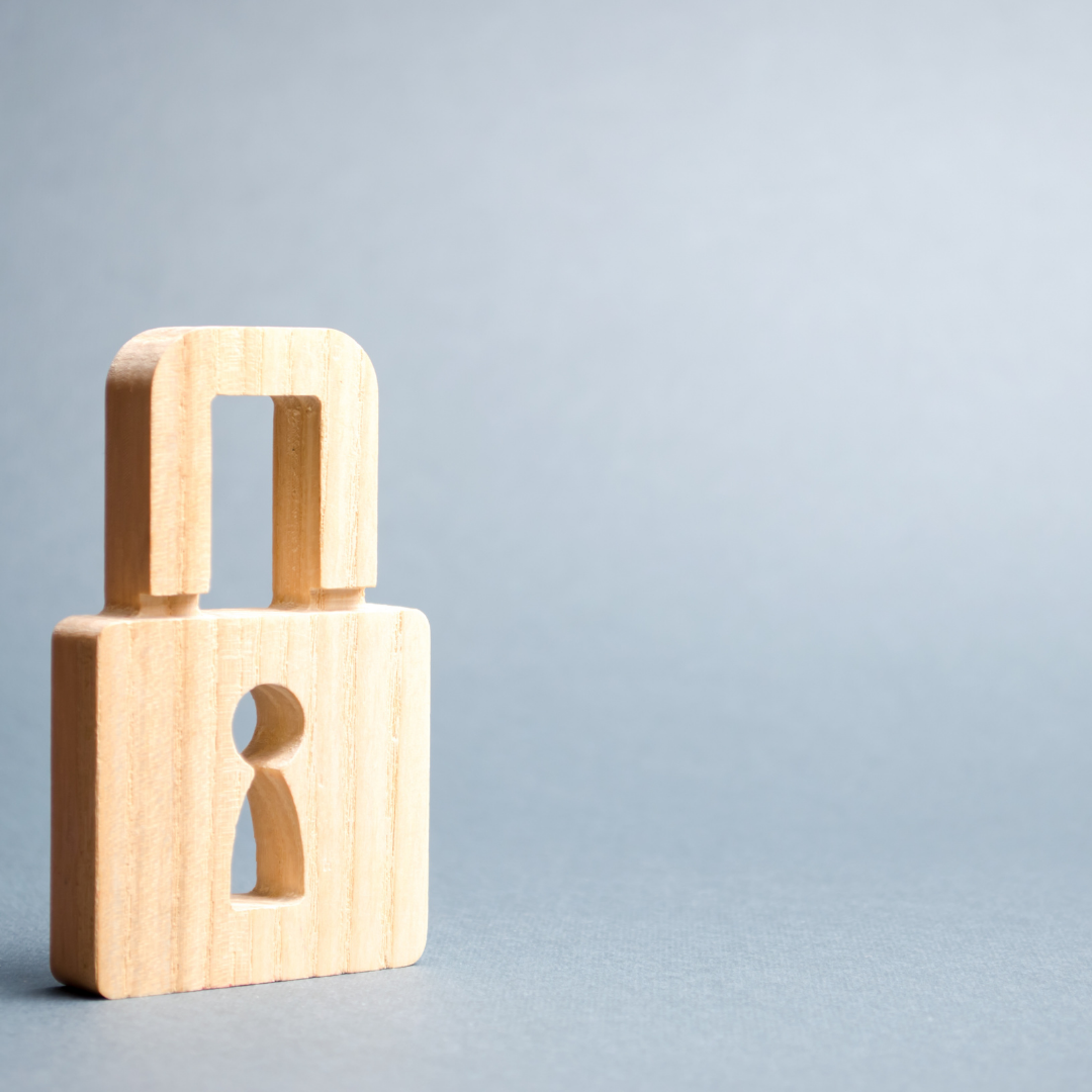 A wooden block on a clear background