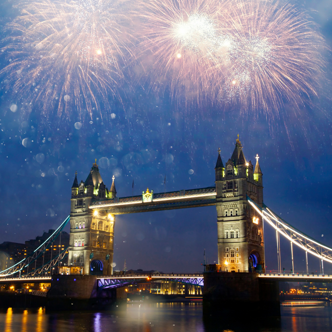 Tower bridge on New Years eve