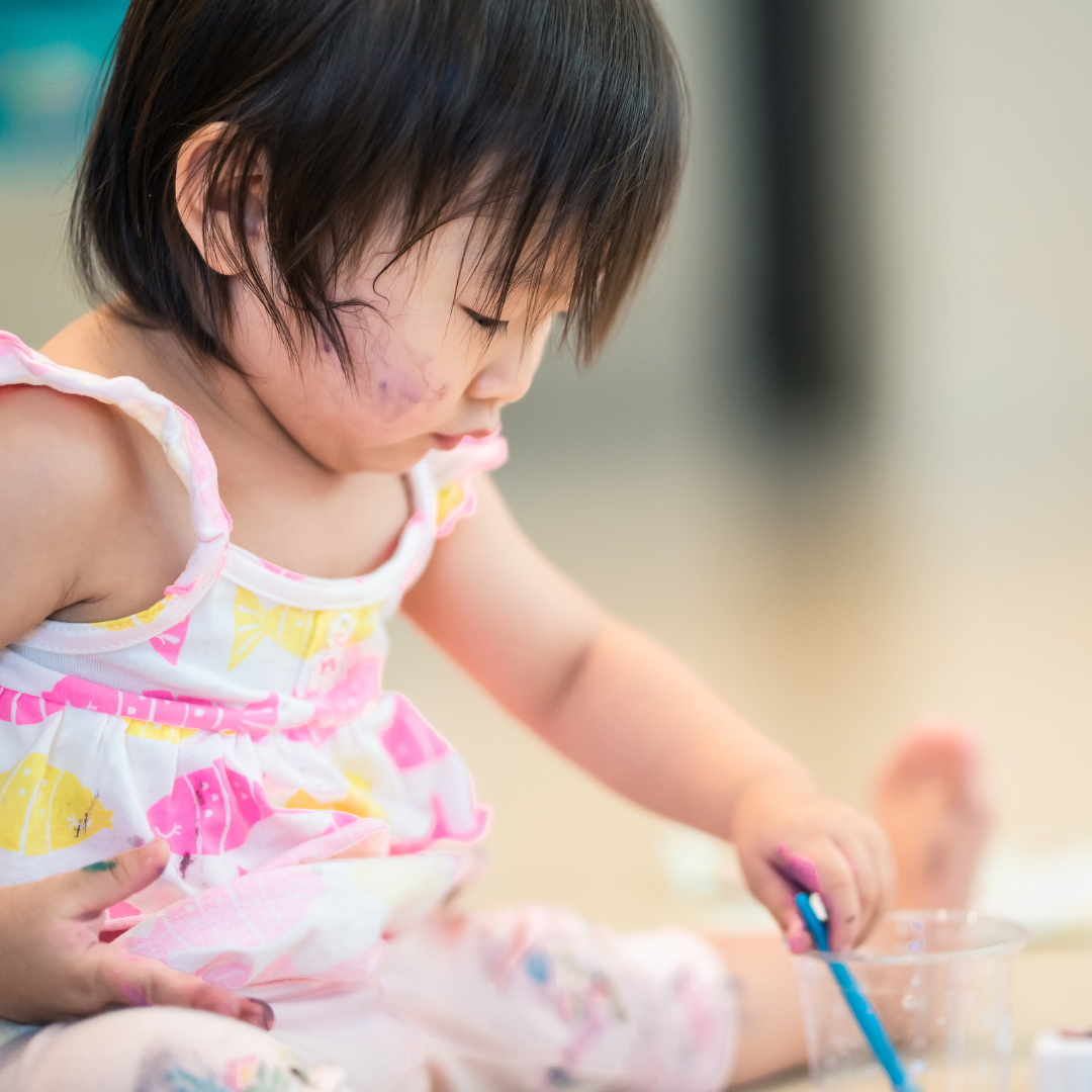 A child painting